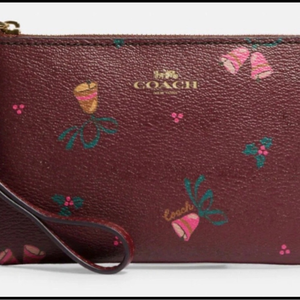 Coach Wristlet Purse with Holiday Bells NWT - Picture 4 of 7